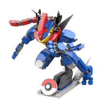 New Cartoon Greninja Figure Blocks Model Toys Anime Pokemoned Greninja 380+Pcs Brick Blocks Figure Toys Gifts for Children 2024 - buy cheap