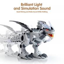 Игрушки-Динозавры для детей, имитация динозавров, электрическая ходячая игрушка-Зверюшка, рождественские подарки, механический динозавр с распылителем и вращающимися звуками 2024 - купить недорого
