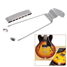 Chrome 6 cordas de guitarra tailpiece trapézio prateado quadro aberto para archtop guitarra parte acessórios 2024 - compre barato