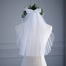 Véu de noiva com duas camadas, top qualidade, tulle macio, véu de noiva com pente 2021, acessórios para casamento 2024 - compre barato