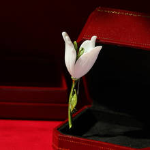 Broche De resina Magnolia 2021, joyería De flor blanca, Broche Vintage, regalos para mujeres, Broche De Flores 2024 - compra barato