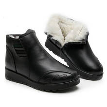 New Women Shoes Boots Winter Shoes Fashion Casual Flat Boots Inisde Plush Wool Warm Boots Cow Leather Shoes Women Ankle Boots 2024 - buy cheap