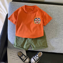 Conjunto de camisa e bermuda infantil, roupas para garotos de 1-4 anos de idade, conjuntos com duas peças de verão e manga curta 2024 - compre barato