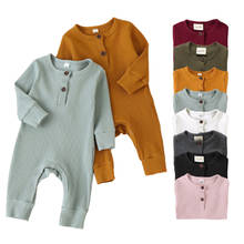 Pelele de manga larga para bebé de 0 a 3 años, ropa acanalada de punto para bebé, Pelele de Color sólido para niña, ropa para bebé 2024 - compra barato
