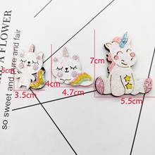 10pcs/lot Glitter Fabric Appliques Cartoon Unicorn Padded Patches for Wall Clothes Stickers DIY Hair Clips decoration 2024 - buy cheap