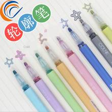 Highlighter 8 Colors Per Set Outline Marker Pen Double Line Marker Pen 2024 - buy cheap