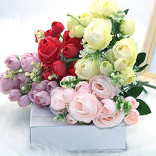 Горячая продажа 1 шт/искусственный цветок импортные товары искусственный цветок Свадебный букет завод Европейский цветок розы 2024 - купить недорого