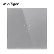 Minitiger EU Standard Touch Switch 1 Gang 1 Way wall Light Touch Screen Switch Crystal Glass Panel With LED 2024 - купить недорого