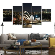 Современный Сиднейский оперный театр, здание ночью, картина, картины, настенное искусство, домашний декор, настенное искусство 2024 - купить недорого