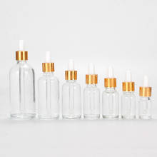 Gotero de cristal transparente para aromaterapia, botella de pipeta líquida rellenable, 5ml/10ml/15ml/20ml/30ML/50ml/100ml, 6 unids/lote 2024 - compra barato
