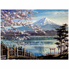 DIY Diamond Wall Painting Japan Sakura Sticker Picture Scenery 5D Full Round Drill Cross Stitch Beadwork Home Decor Embroidery 2024 - buy cheap