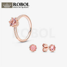 Anel de prata esterlina s925, novo butique rosa banhado a ouro com zircônio, simples e elegante, inteligente e elegante, de alta qualidade 2024 - compre barato