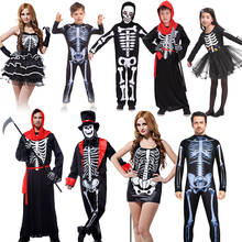 Adult Men Women Children halloween party cosplay skull devil ghost ghoul costumes with Skeleton printing zombie Mummy clothes 2024 - buy cheap