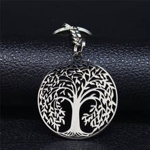 2022 Tree of Life Stainless Steel Keychains for Women Silver Color Keyrings Jewelry acero inoxidable joyeria mujer K77791B 2024 - buy cheap