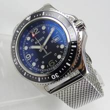 Bliger relógio masculino de 44mm, pulseira automática de moldura rotativa com data e janela, movimento mingzhu/miyota 2024 - compre barato