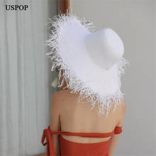 Женские соломенные шляпы USPOP, большие соломенные шляпы с шероховатыми краями, пляжные шляпы для лета 2024 - купить недорого