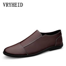 Vryheid sapatos masculinos de couro legítimo, calçados casuais confortáveis e macios para dirigir, sapatos de barco, mocassim masculinos de negócios 2024 - compre barato