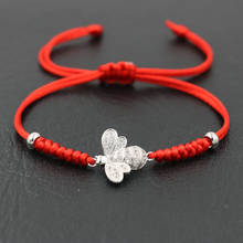 Romântico bonito micro cz pulseira de abelha de cristal feminino fio corda vermelha charme pulseiras para crianças presente jóias casais pulseira presente 2024 - compre barato