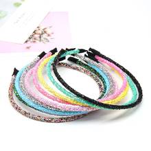 Cn 5 pçs/lote chunky glitter hairband para menina feminino estilo de verão bandana doce cor glitter hairbands acessórios para o cabelo 2024 - compre barato