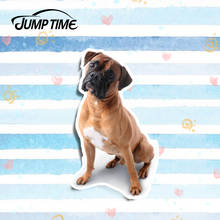 Jump Time 13cm x 10.7cm Boxer Dog Animal 3D Car Stickers Car Styling Vinyl Funny Decal Laptop Personality Waterproof Accessories 2024 - buy cheap