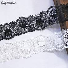 2 Yards White Black Water Soluble Lace Trim Ribbon Embroidered Lace Fabrics Handmade Dress Edge Sewing Supplies DIY Crafts Trims 2024 - buy cheap