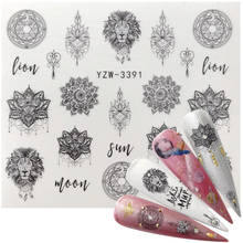 2022 New Jewelry Nail Sticker Black Vintage Boho Style Decals Manicure Water Transfer Slider Foil Slider Decorations 2024 - buy cheap