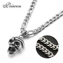 Men's Skull Pendant Necklace Stainless Steel Motorcycle Enthusiast Rock Punk Skeleton Charm Chain Necklace Choker Male Jewelry 2024 - buy cheap