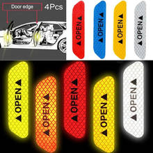 4Pcs Warning Mark Reflective Tape Car Door Sticker Decals OPEN Sign Auto Driving Safety Reflective Strips Exterior Accessories 2024 - buy cheap