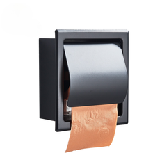 O envio gratuito de aço inoxidável suporte papel higiênico polido chrome fixado na parede escondida banheiro rolo caixa papel à prova dwaterproof água 2024 - compre barato
