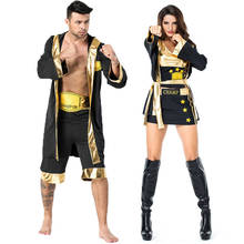 Umorden Black Gold Hercules Boxing Boxer Costume for Men Adult Wrestlers Knockout Halloween Party Carnival Costumes 2024 - buy cheap