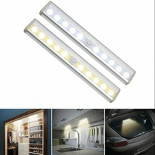 10 6 LEDs PIR LED Motion Sensor Light Cupboard Wardrobe Bed Lamp LED Under Cabinet Night Light Closet Stairs Kitchen Dropship 2024 - buy cheap