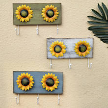 Free Shipping Sunflower Key Holder Creative Vintage Wall Mounted Rack Key Hook - Retro Cast Hanger For Coat Hat Clothes Towel 2024 - buy cheap
