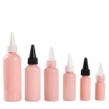 Envase vacío de plástico para cosméticos, botella rellenable de maquillaje rosa, botella de crema de emulsión con cresta afilada, 100 unids/lote 2024 - compra barato