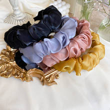 Diadema plisada de temperamento Retro para mujer, tocado de tela de seda brillante, accesorios para el cabello con bisel grande a la moda 2024 - compra barato