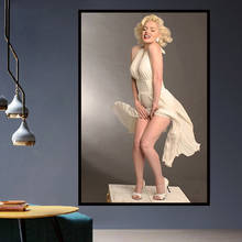 Marilyn monroe clássico filme cartaz branco vestido imagem impressões murais arte quarto lona decoração para casa pinturas 2024 - compre barato