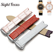 16x8mm Women Calfskin Leather Watch Strap Band for Omega Watch de Ville 425.38 Ladies Bracelets Deployant Clasp Belt Band Correa 2024 - buy cheap