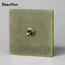 1-4 Gang 2 Way Vintage Toggle Switch Featured Personality Wall Light Switch Stainless Steel Panel Brass Lever Switch 2024 - buy cheap