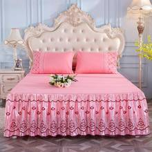 33 3 Pcs Bed Skirt Princess Bedding Sets Queen King Lace Ruffle Bed Skirt Pillowcase Ruffle Bedspread Bed Cover Set Bedspreien 2024 - buy cheap