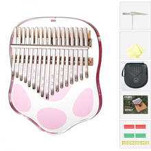17 Keys Kalimba Thumb Piano,Portable Mbira Transparent Acrylic Wood Finger Mbira,Musical Instrument Gifts for Beginners with Bag 2024 - buy cheap
