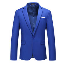 Мужской приталенный Блейзер размера плюс 6XL, черный, серый, на одной пуговице, деловой пиджак, высококачественный мужской повседневный пидж... 2024 - купить недорого