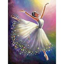 Gatyztory-pintura por números de chica de Ballet, lienzo de pintura al óleo pintado a mano, 60x75cm, marco de arte para el hogar 2024 - compra barato