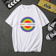 Orgulho lgbt gay amor lésbica arco-íris design impressão camisetas para homem e mulher verão casual amor é amor camiseta unisex roupas 2024 - compre barato