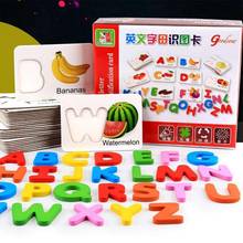 Деревянные игрушки Раннее Обучение ребенка фрукты овощи ABC Алфавит буквы карты когнитивные Развивающие игрушки для детей 2024 - купить недорого