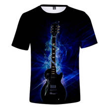 Электрический тон гитара 3d футболки летняя мода хип-хоп стиль Мужская и женская футболка с коротким рукавом o-образным вырезом крутые футболки топы 2024 - купить недорого