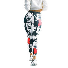 Novo teste padrão mickey dos desenhos animados calças elásticas senhoras leggings moda magro leggings meninas calças esportivas casuais 2024 - compre barato