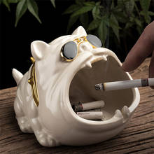 European Ceramic Cartoon Dog Windproof Ashtray Small Change Key Storage Tray Cute Animal Ashtray Home Decor Gift for Boyfriend 2024 - buy cheap