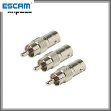 ESCAM оптовая продажа штекер BNC на RCA Женский коаксиальный кабель Соединительный адаптер F/M пара для системы видеонаблюдения 2024 - купить недорого