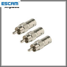 Escam adaptador de conector fêmea bnc macho para rca fêmea, cabo conector f/m, casal para kit de sistema de câmera de vigilância cctv 2024 - compre barato