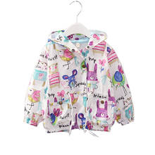 New Spring Girls Jackets Cute Graffiti Zipper Hooded Outerwear For Girls Hand Painted Kids Sunscreen Toddler Girls Clothes 2024 - buy cheap