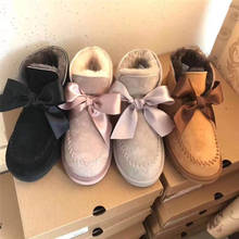 Confortável 2021 botas femininas botas de inverno clássico moda quente marca botas de neve de couro genuíno para mulher sapatos botas mujer 2024 - compre barato